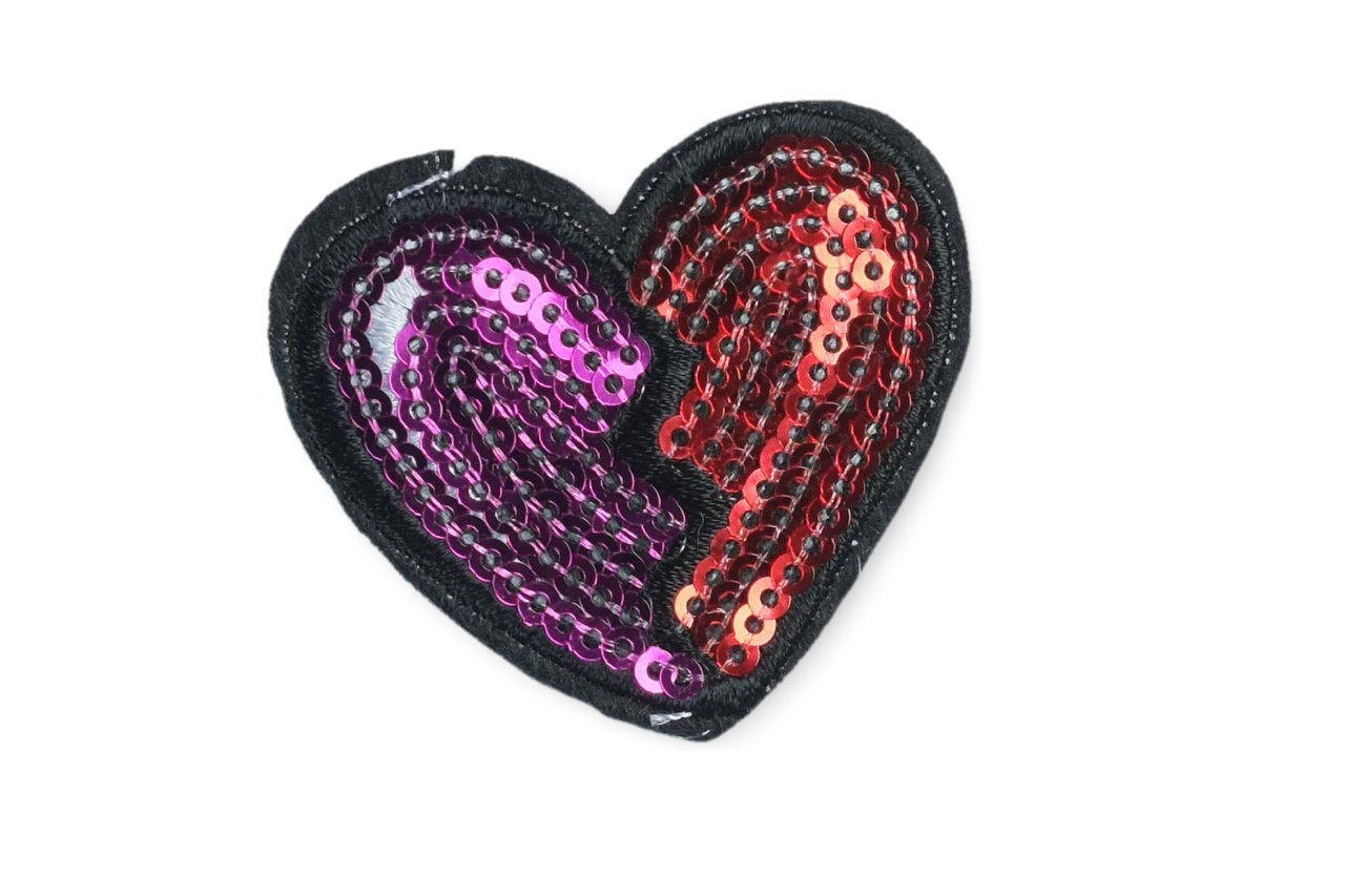 Heart patch - iron on, 65mm